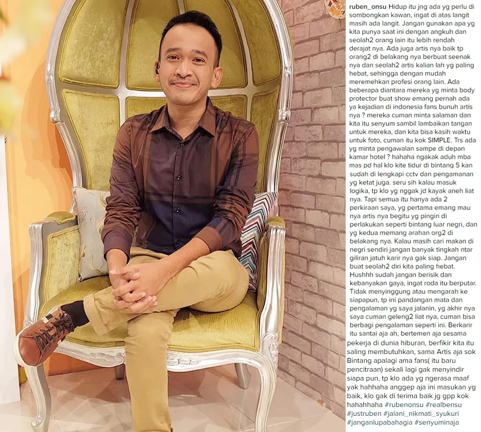 Sindiran keras Ruben Onsu di instagram. ©instagram.com/ruben_onsu