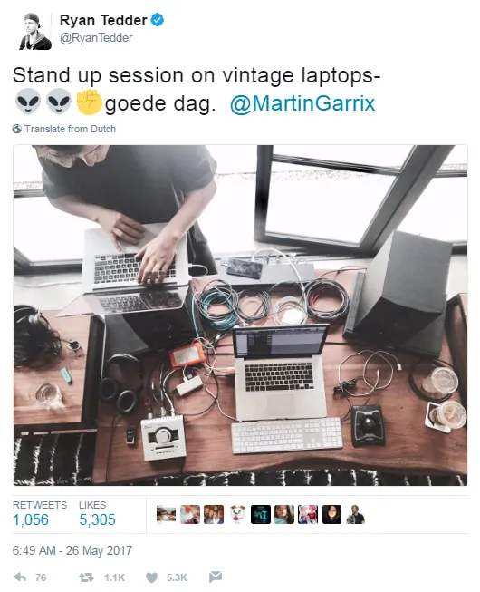 Ryan Tedder dan Martin Garrix tengah mengerjakan project baru © twitter.com/RyanTedder