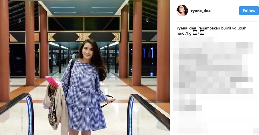 Ryana naik 7 kilogram ©instagram/ryanadea
