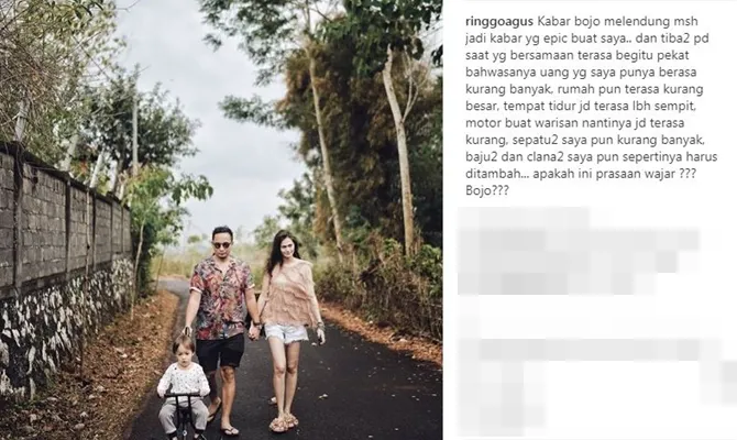 Ringgo Agus kembali menebar kode untuk sang istri. (Credit: Instagram/ringgoagus)