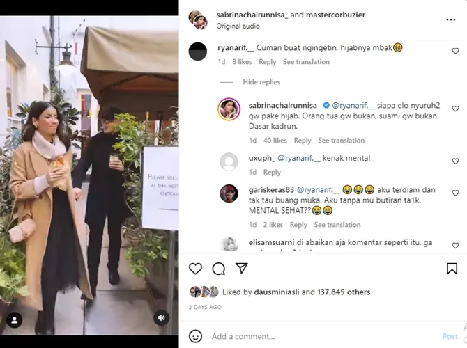 credit: instagram.com @sabrinachairunnisa_