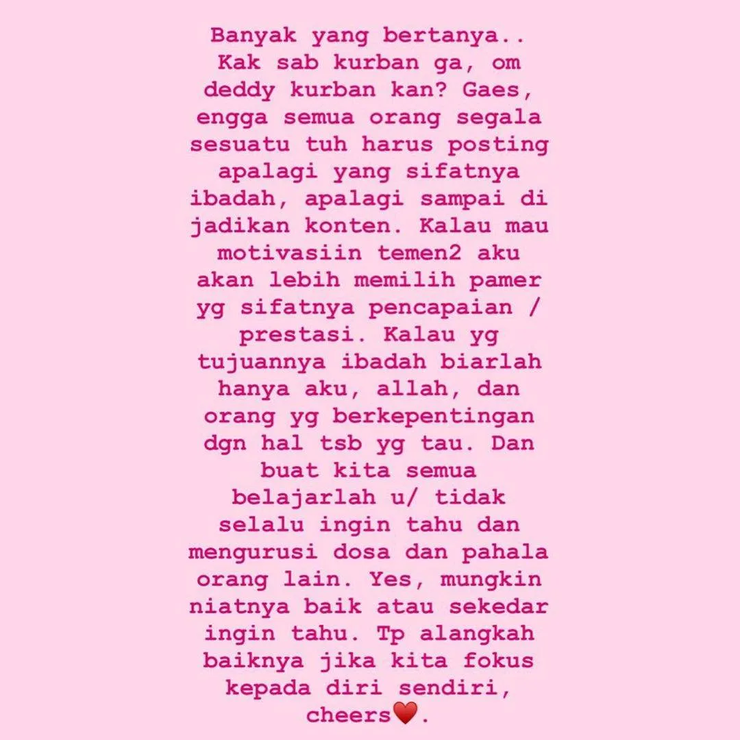 Sabrina Chairunnisa Menjawab