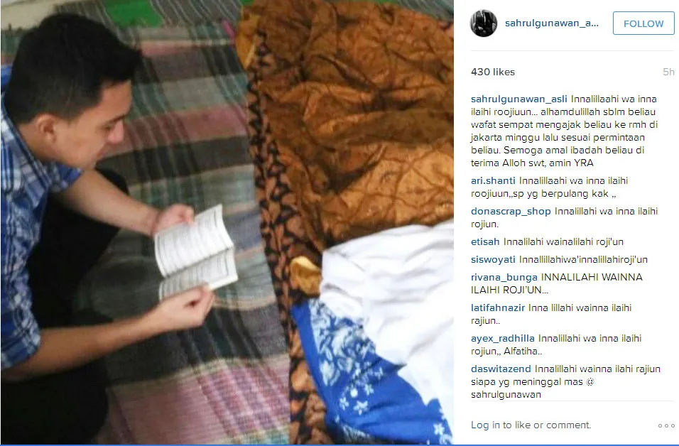 Sahrul Gunawan @foto: Official Instagram Sahrul Gunawan