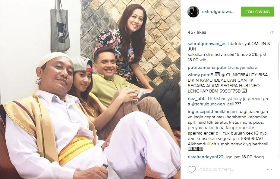 Jin dan Jun jilid 2 akan kembali haidr! © Instagram/sahrulgunawan_asli