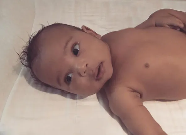 Wajah Saint West, anak kedua Kim Kardashian © Instagram.com/kimkardashian