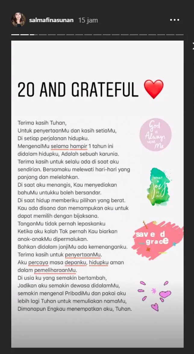 Salmafina Sunan © Instagram/salmafinasunan