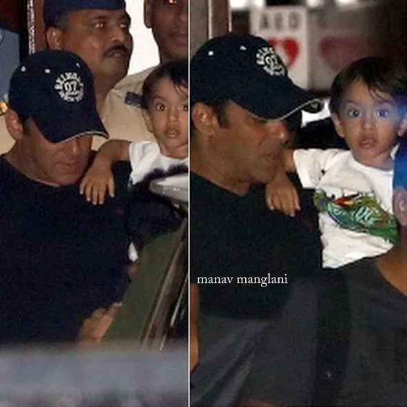 Begitu tiba di rumah, Salman langsung menggendong Ahil ©instagram/manav.manglani