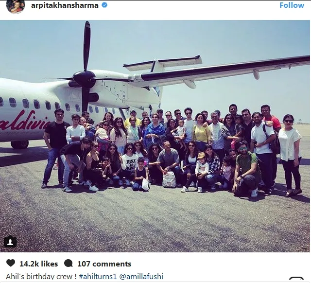 Rombongan keluarga Salman Khan di Maldives ©instagram/arpitakhansharma