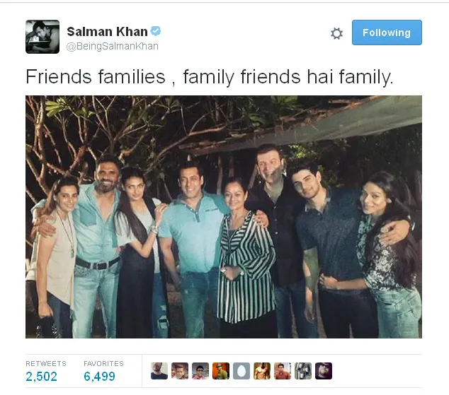 Salman Khan nonton bareng 'HERO' bareng para pemainnya © Twitter.com/BeingSalmanKhan