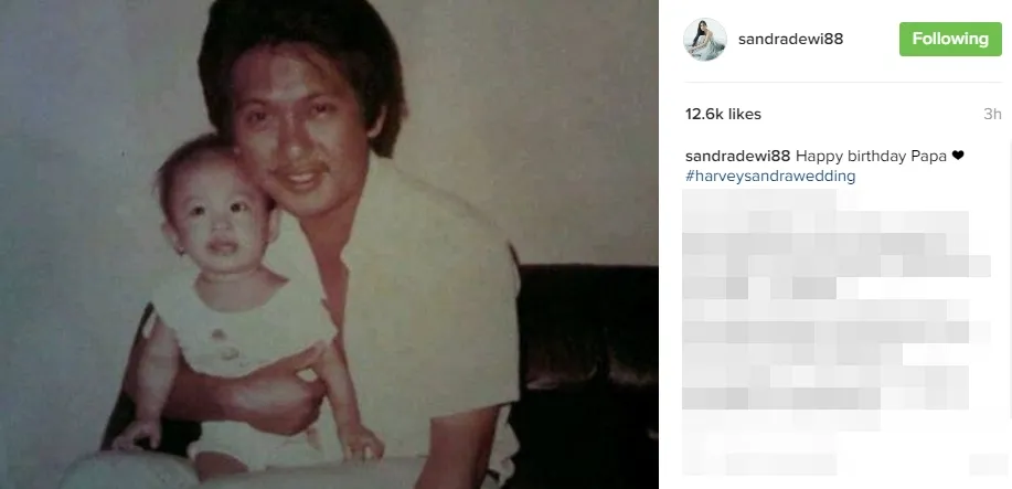 Sandra menikah di hari ulang tahun ayahnya ©instagram/sandradewi88