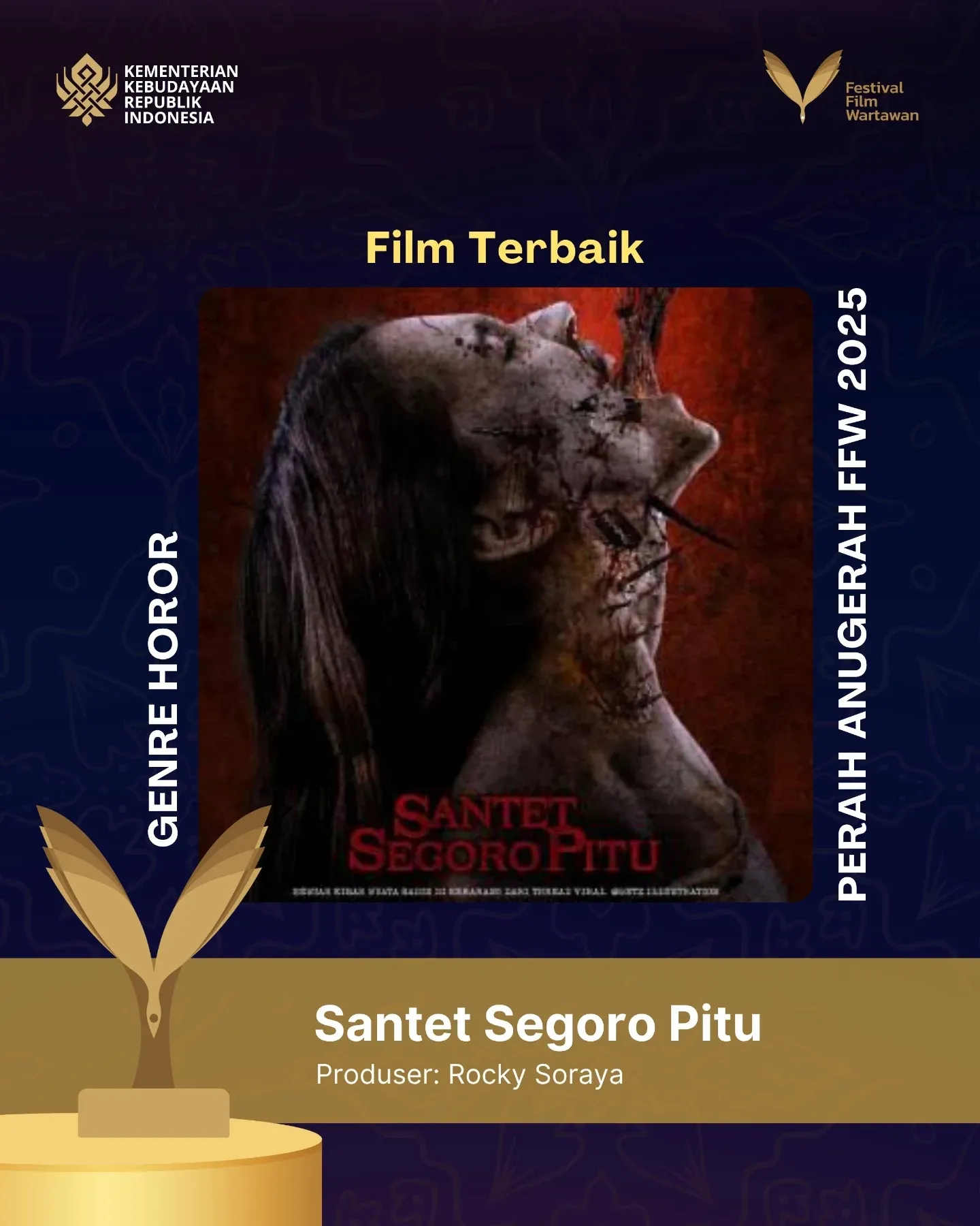 Santet Segoro Pitu Selected as Best Film in the Horror Category (cr: instagram.com/festivalfilmwartawan) 