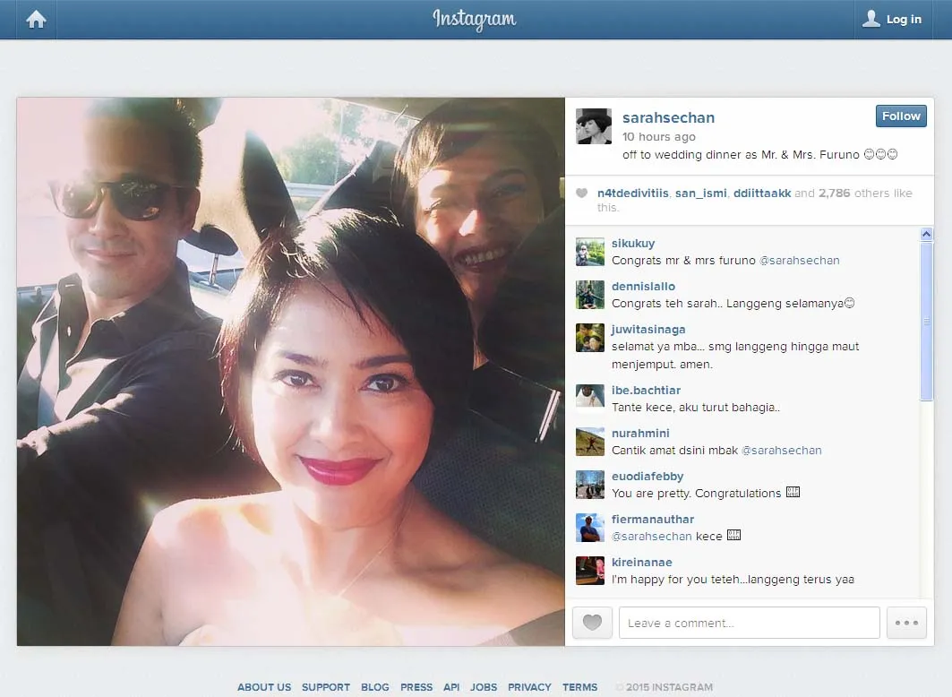 Makan malam pertama Sarah Sechan sebagai istri sah dari Mr. Furuno ©instagram.com/sarahsechan/