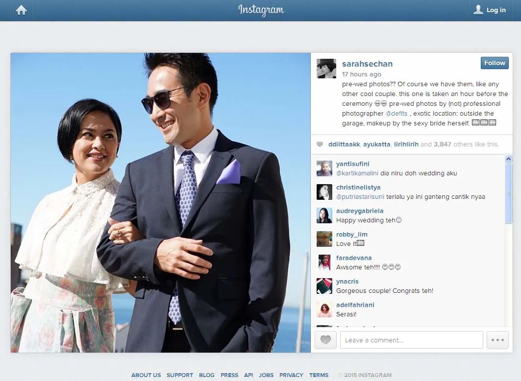 Bukti kebahagiaan Sarah Sechan dan Mr. Neil Furuno ©instagram.com/sarahsechan/