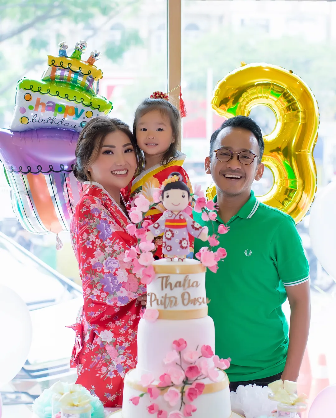 Perayaan ultah pertama Thalia bertema Jepang / Credit: Instagram - sarwendah29