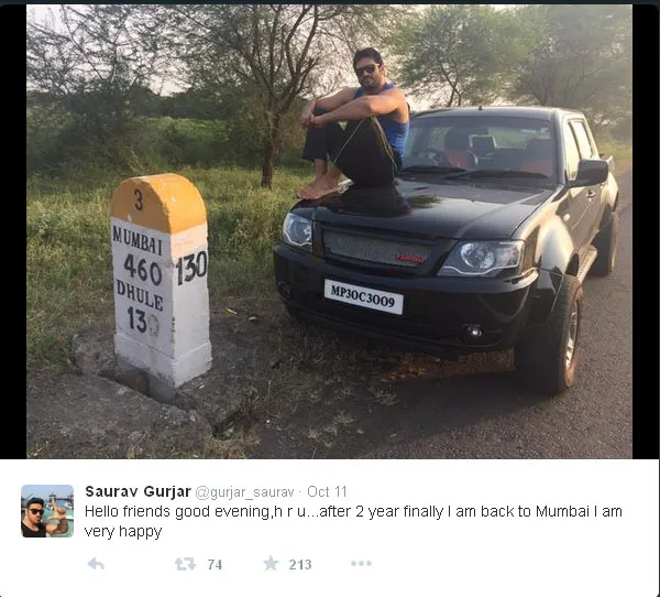 Saurav senang akan segera pulang ke rumah © Twitter.com/gurjar_saurav