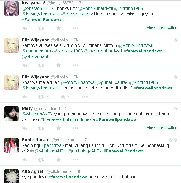 Inilah reaksi fans usai 4 Pandawa pamitan © Twitter.com/#FarewellPandawa