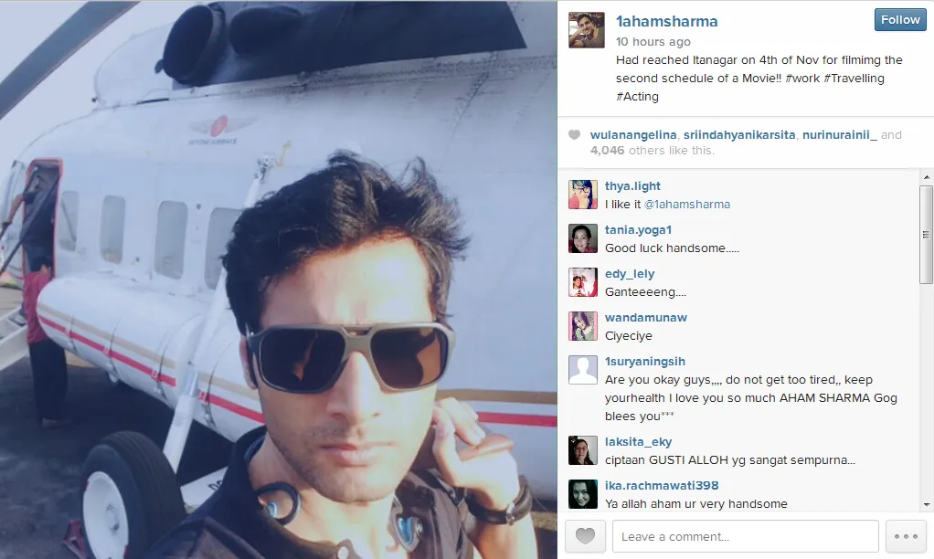 Aham Sharma berangkat syuting. @instagram.com/1ahamsharma