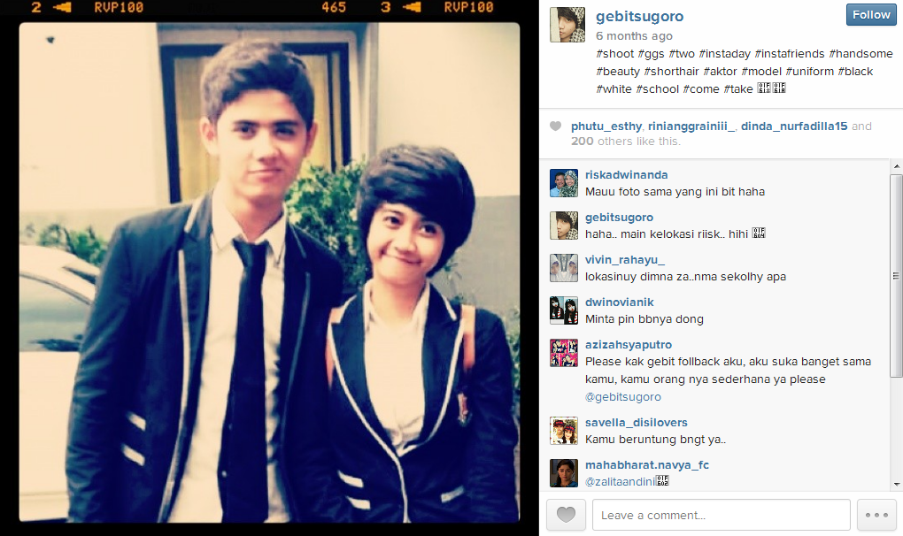 Gebit dan Aliando. @instagrm.com/gebitsugoro