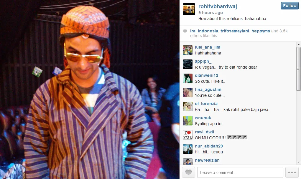 Rohit pakai blangkon, pantas? @indianexpress.com/rohitvbharwaj