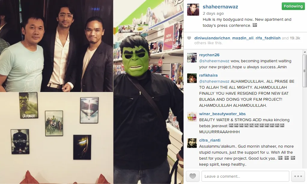 Bodyguard baru Shaheer, Hulk! @instagram.com/shaheernawaz
