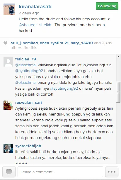 Perang, siapa yang bakal menang? @instagram.com/kiranalarasati