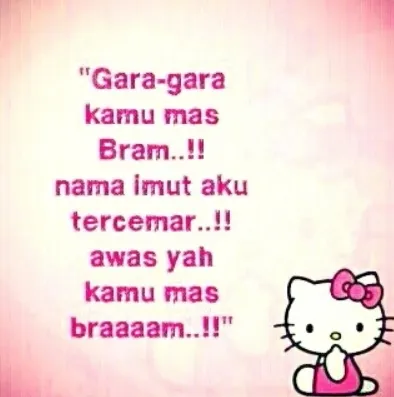 Nama Hello Kitty kini identik dengan selingkuhan. @path.com/veiladi