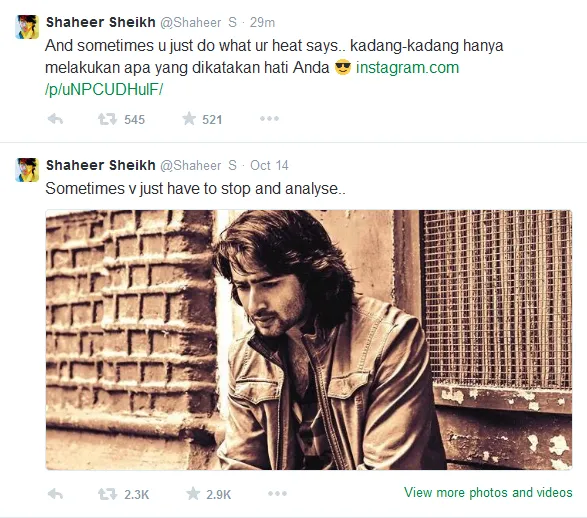 Shaheer galau, semoga tidak ada apa-apa dengan sang Arjuna. @twitter.com/shaheer_S