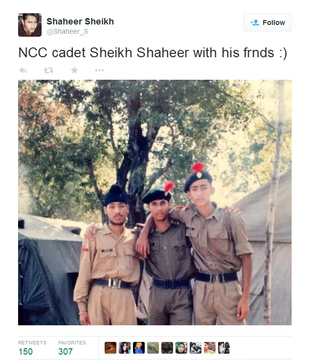 Shaheer Sheikh saat jadi tentara muda. @twitter.com/shaheer_s