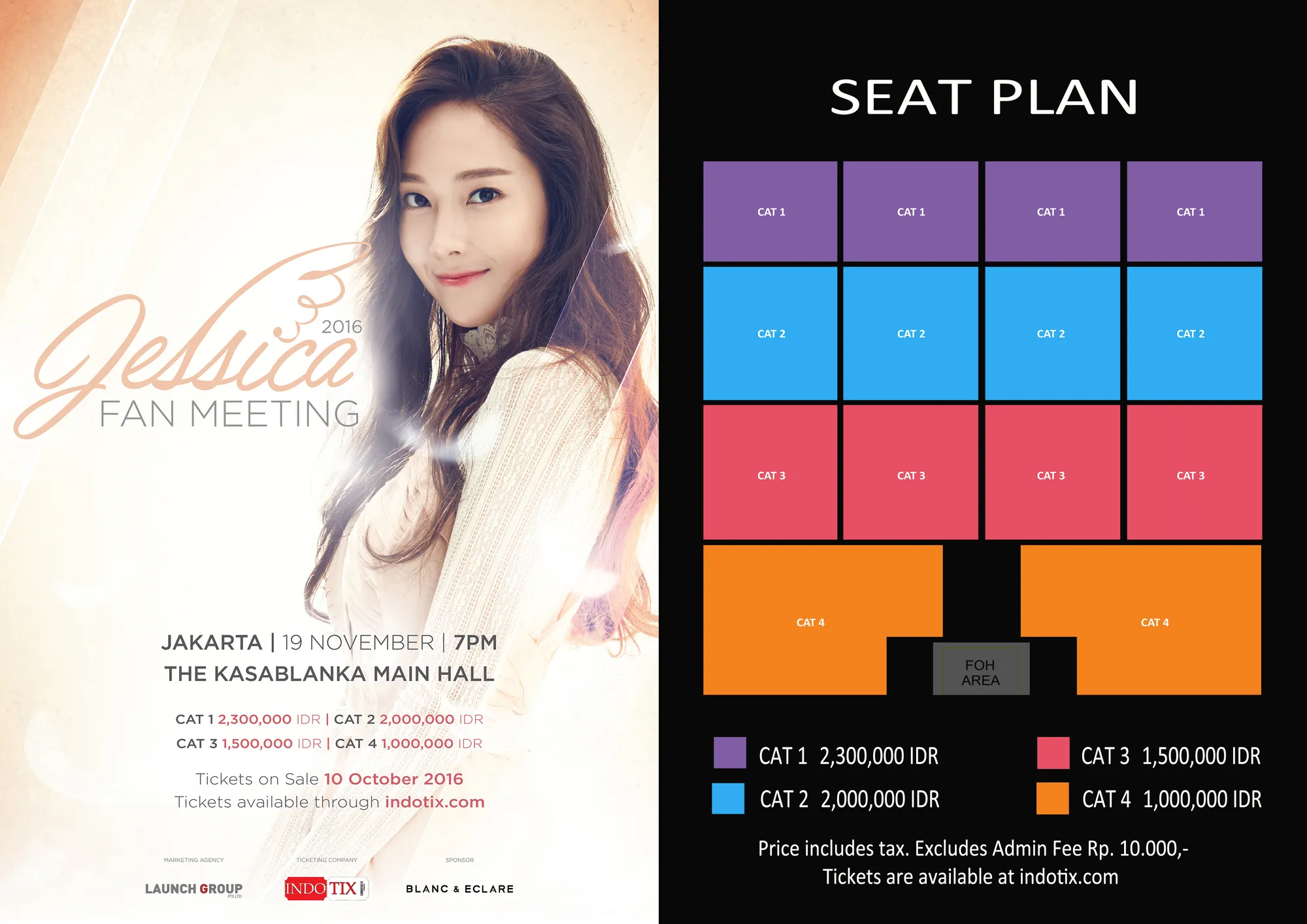 Seat plan dan harga tiket fanmeet Jessica di Jakarta © Mecima Pro