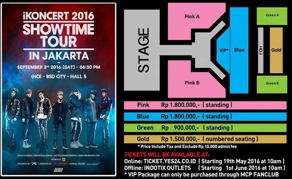 Seatplan untuk konser iKON di Jakarta © Mecima Pro