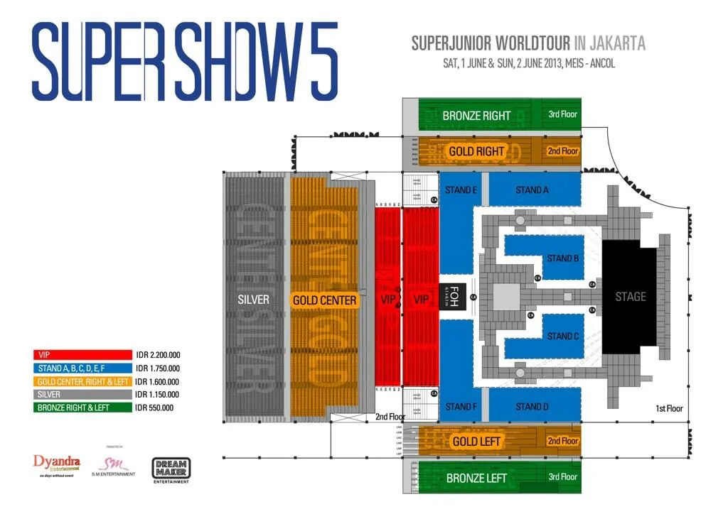 Seat Plan konser Super Junior SS5 Jakarta. @DyandraEnt
