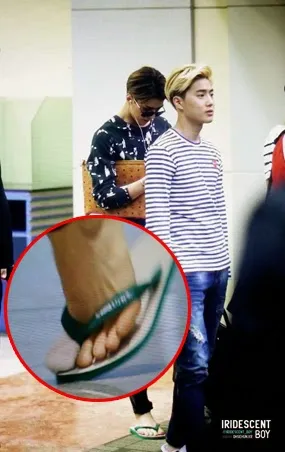 Sehun dengan sandal swallow. ©ririapoohsky.blogspot