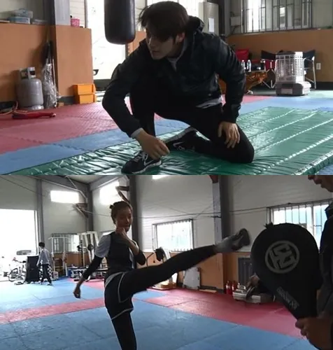 Kim Bum dan Yoon So Yi berlatih keras di sekolah seni bela diri untuk drama Hidden Identity. ©soompi.com.