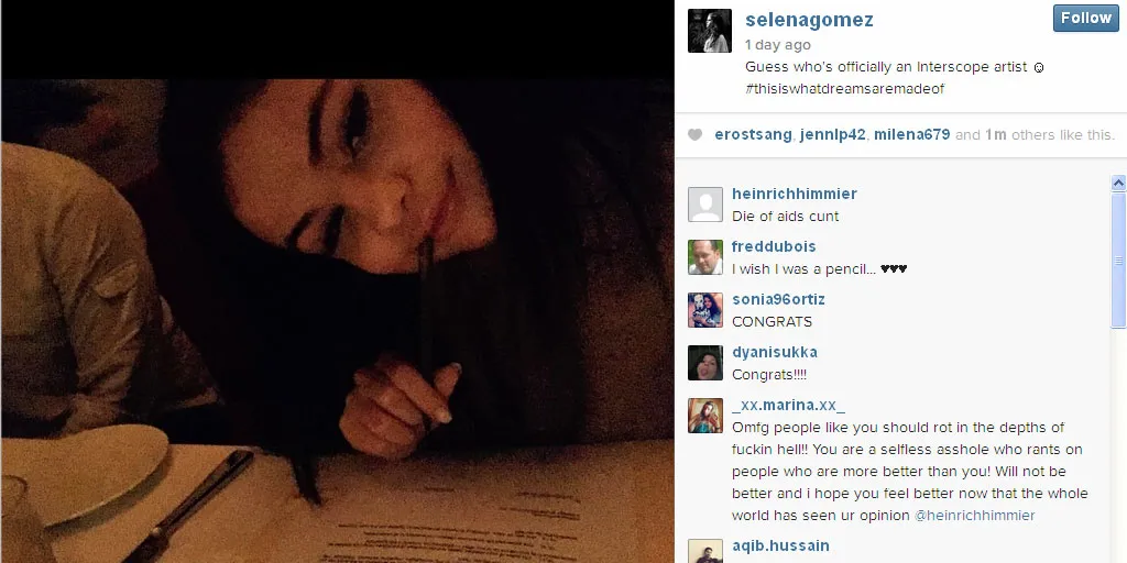 Selena Gomez bergabung dengan Interscope ©Instagram.com/selenagomez