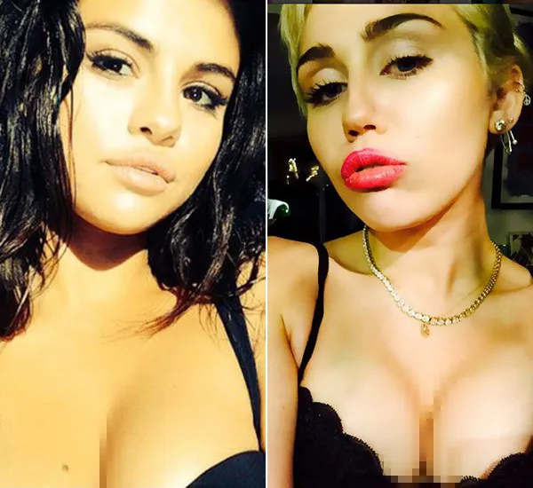 Perang foto Miley Cyrus vs Selena Gomez © Instagram