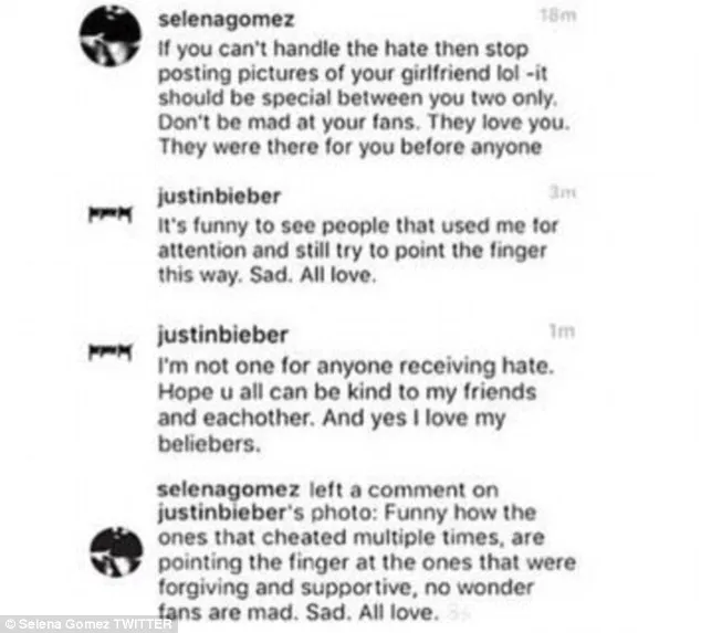 Justin dan Selena perang komentar © dailymail.co.uk