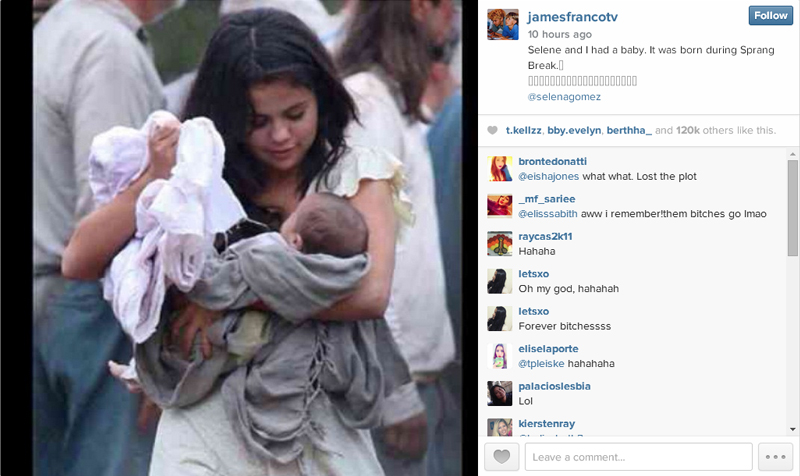 Selena dan James punya bayi? @ instagram.com/jamesfrancotv