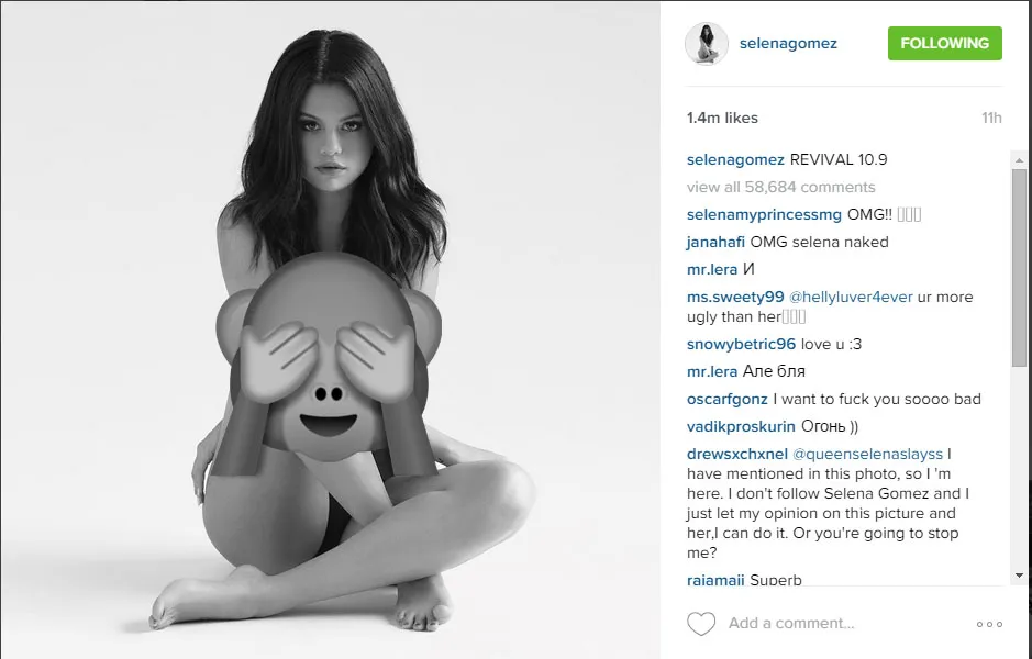 Foto topless yang diunggah Selena Gomez di Instagram © Instagram.com/SelenaGomez
