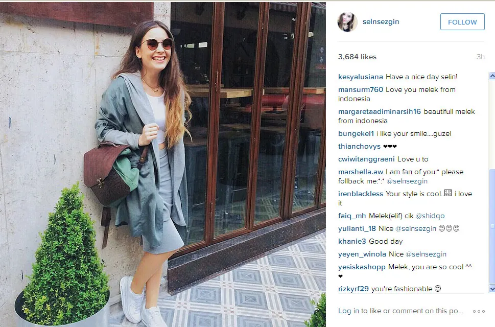 Ini dia gaya Selin Sezgin yang khas anak muda masa kini @instagram.com/selnsezgin