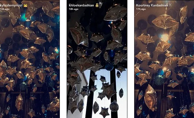 Suasana pesta untuk kesembuahan Kanye dan ultah Saint West © Snapchat
