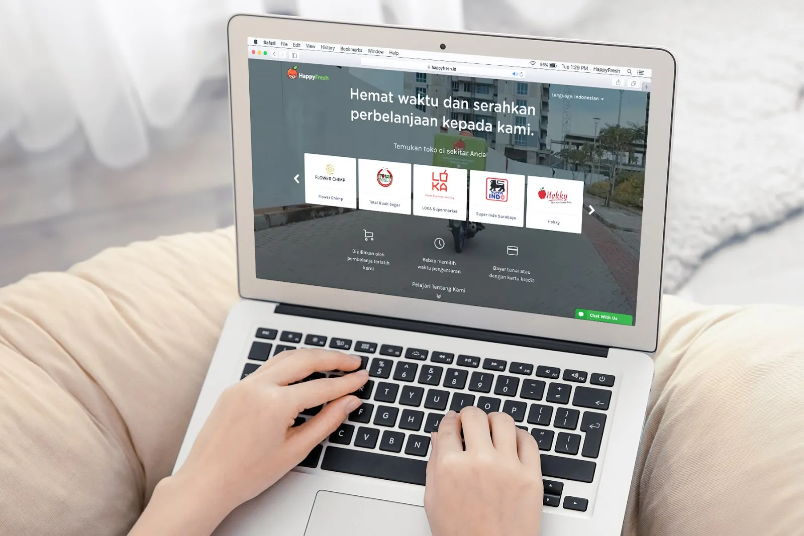 Berbelanja bisa melalui website HappyFresh juga