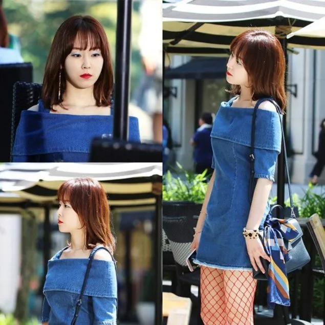 Seo Hyun Jin dengan mini dress denim © tVN