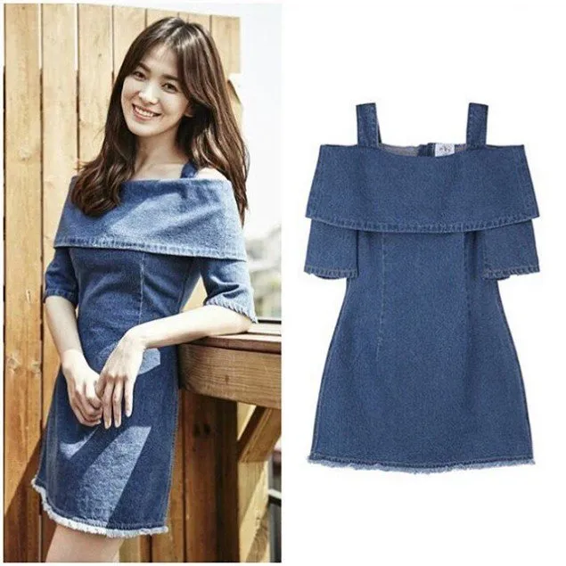 Song Hye Gyo dalam balutan mini dress jeans © istimewa