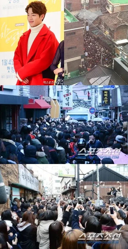 Keadaan lautan fans kemarin di acara free hugs Cheese in the Trap. © istimewa