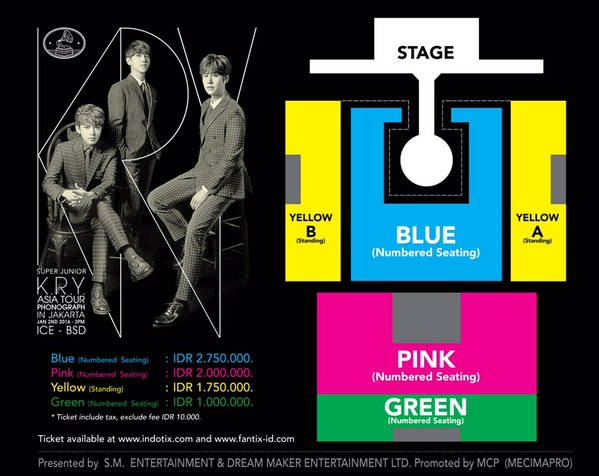 Infomrasi tiket serta seatplan konser Super Junior K.R.Y. © Twitter/mecimapro