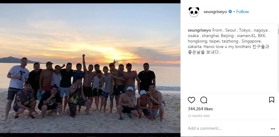 Seungri Big Bang saat salah menulis Jakarta menjadi Zakarta. © Instagram/seungriseyo