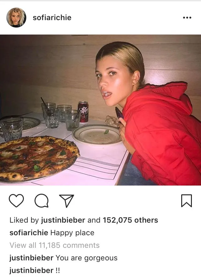 Justin Bieber puji Sofia Richie © Instagram.com/sofiarichie