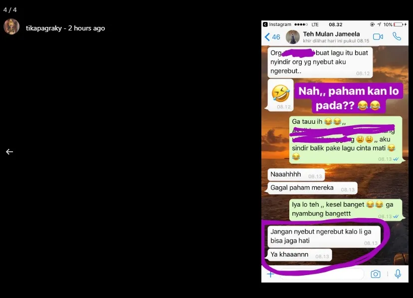 Mulan Jameela merebut apa? ©instagram/tikapagraky