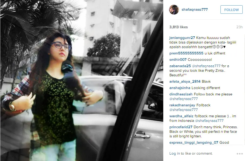 Shafaq Naaz terlihat tomboy dengan penampilannya kali ini @instagram.com/shafaqnaaz777