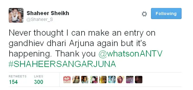 Shaheer Sheikh senang mendengar soundtrack serial 'Mahabharata' diputar lagi © Twitter.com/Shaheer_S
